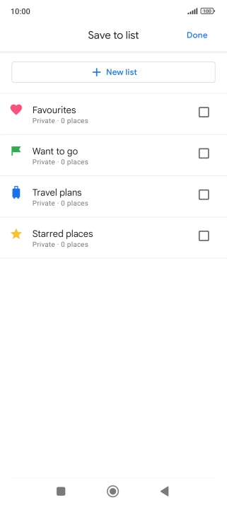 If you select New list, follow the instructions on the screen to create a new list.