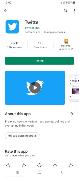 Press Install and follow the instructions on the screen to install the app.