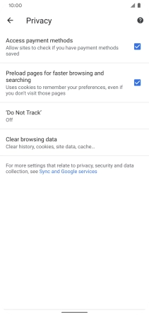 Press Clear browsing data.