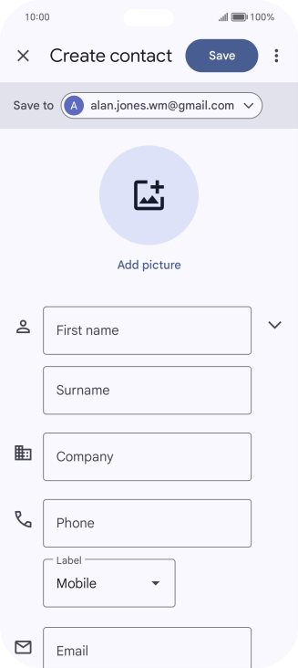 Press the address book drop down list.