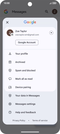 Press Messages settings.