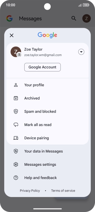 Press Messages settings.
