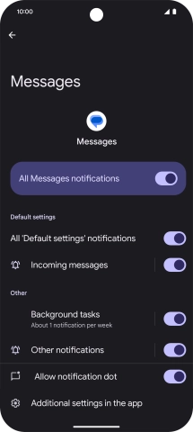 Press the indicator next to 