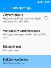 Select SMS Service Centre.