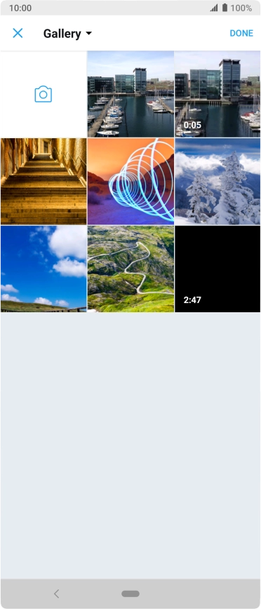 Press the required picture or video clip.