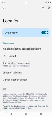 Press App location permissions.