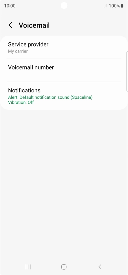 Press Voicemail number.