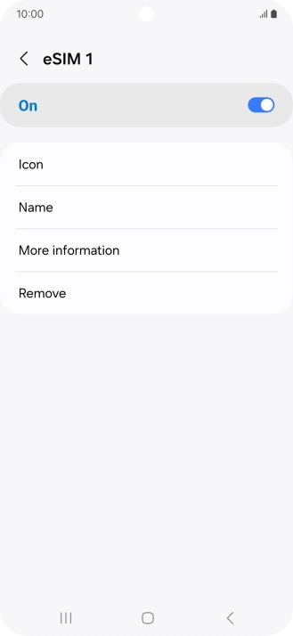 Press Remove and follow the instructions on the screen to delete your eSIM.