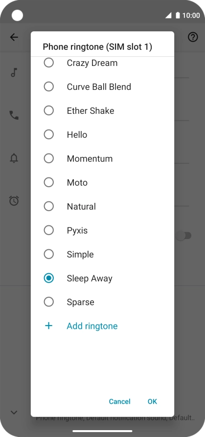 Once you've found a ring tone you like, press OK.