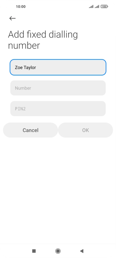 Press Number and key in the required phone number.
