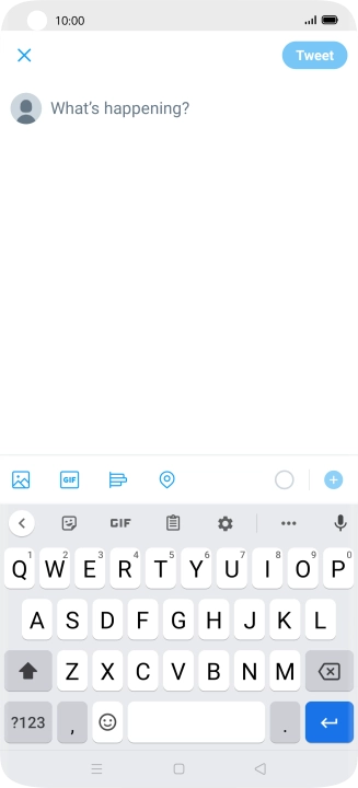 Press the text input field.