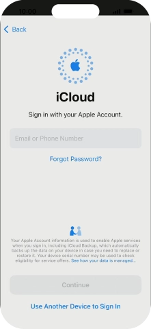 Press Email or Phone Number and key in the username for your Apple ID.