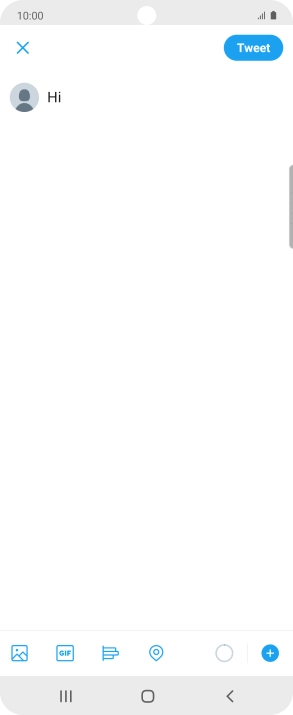 Write the required text and press Tweet.