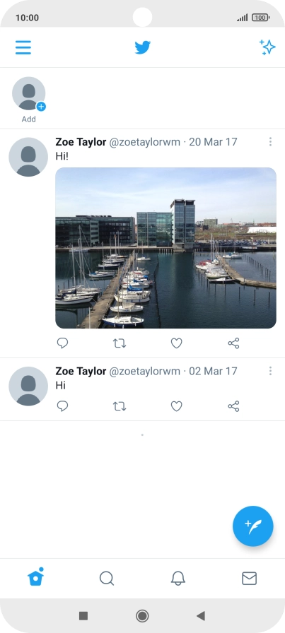 Press the new tweet icon.