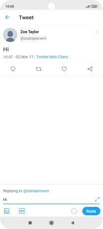Write your reply and press Reply.