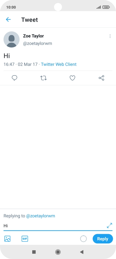 Write your reply and press Reply.