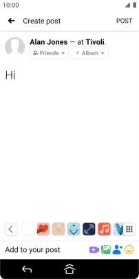 Write the required text and press POST.