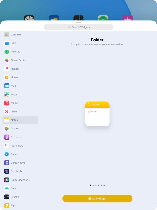 Press Add Widget.