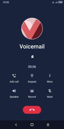 Press the end call icon.