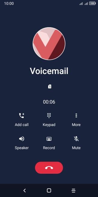 Press the end call icon.