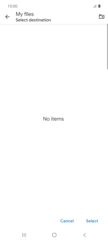 To create a new folder, press the new folder icon and follow the instructions on the screen to create a new folder.