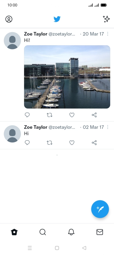 Press the new tweet icon.