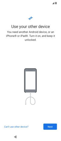 Press Can't use other device?.