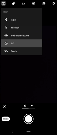 Press the required setting.