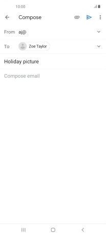 Press the text input field and write the text for your email message.