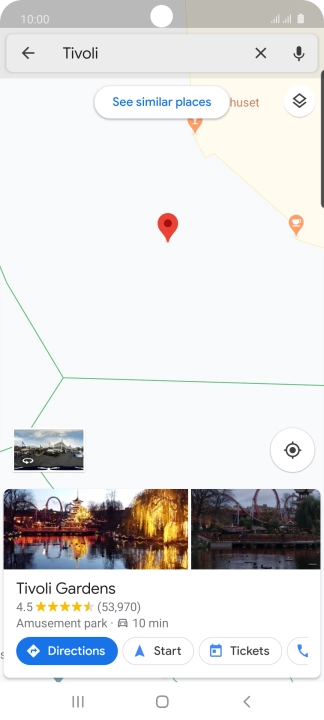 Press the destination at the bottom of the screen.