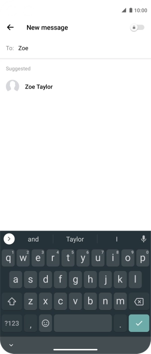 Key in the first letters of the recipient's name and press the required contact.