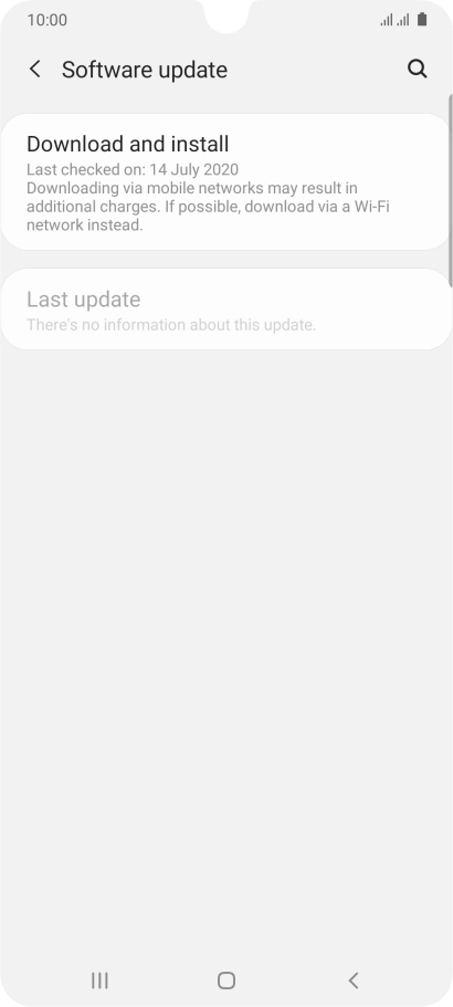 Press Download and install. If a new software version is available, it's displayed. Follow the instructions on the screen to update the phone software.