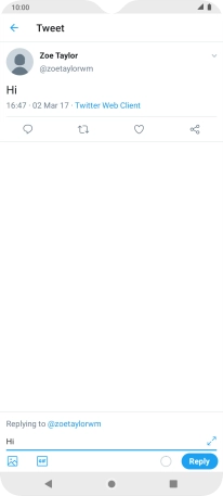 Write your reply and press Reply.