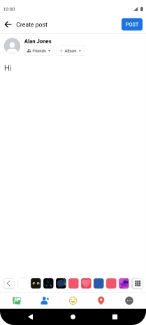Write the required text and press POST.