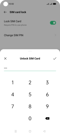 Key in your PIN and press the confirm icon.