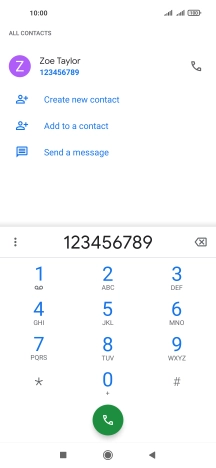 Key in the required number and press the call icon.