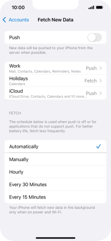 If you turn off the function, press the required setting.