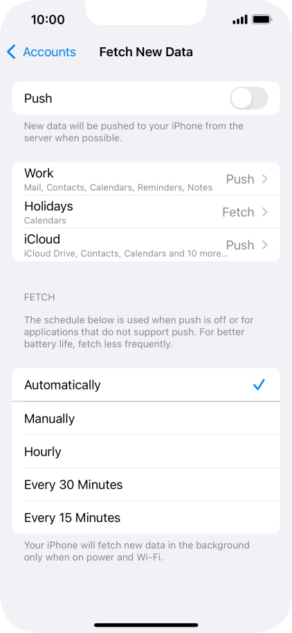 If you turn off the function, press the required setting.