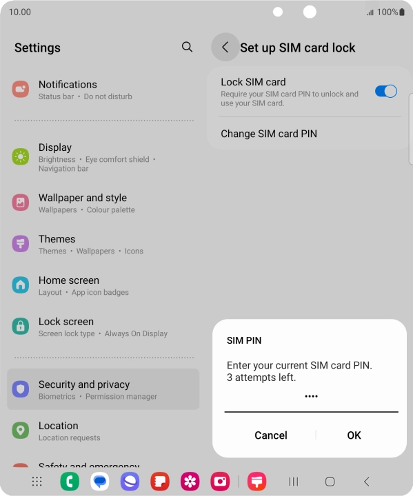 Key in your current PIN and press OK.