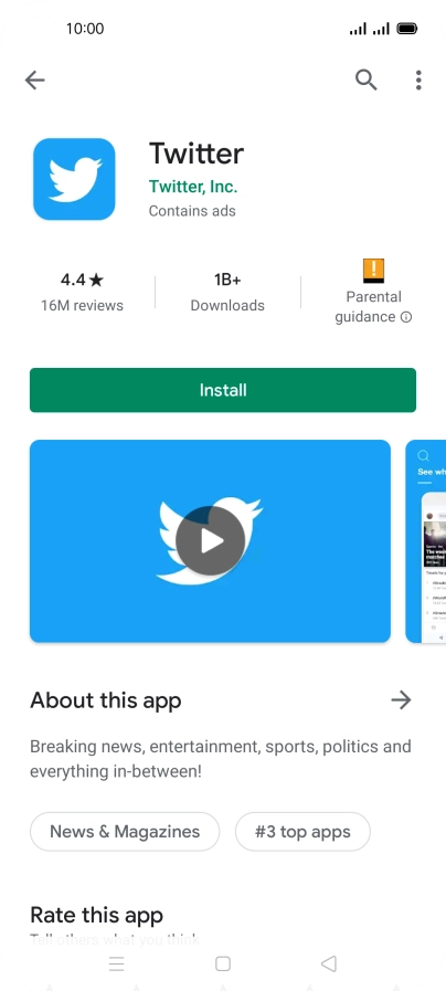 Press Install and follow the instructions on the screen to install the app.