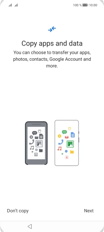 You can transfer the contents of another phone to your phone when it's activated for the first time and after a factory reset. When this screen is displayed, your phone is ready to transfer contents from another phone.