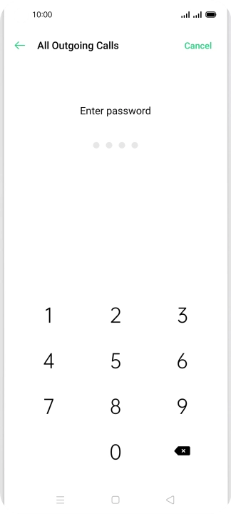 Key in your barring password. The default barring password is 1919.