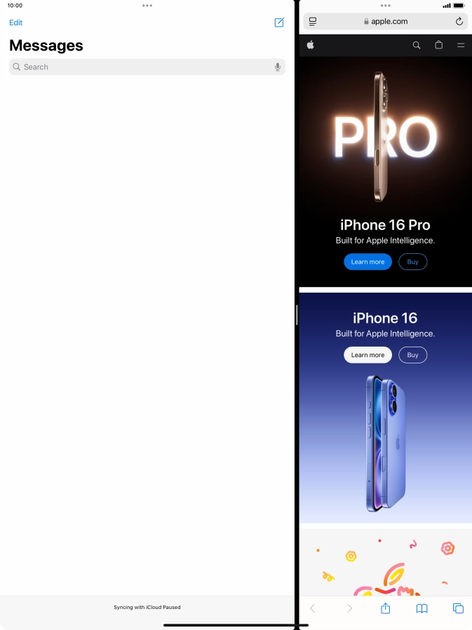 The applications are now displayed on a split screen.
