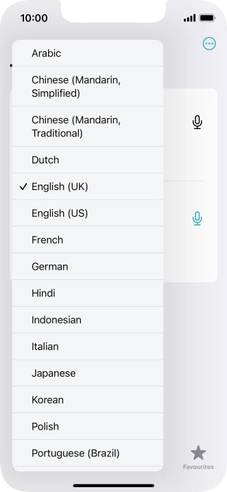 Press the required source language.