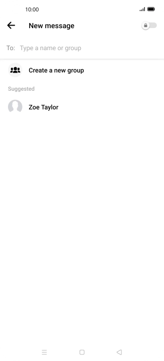 Press the search field and key in the first letters of the recipient's name.