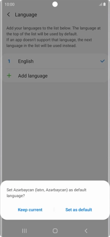 To select the new language as the default phone language, press Set as default.