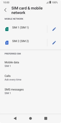 Press the required SIM.