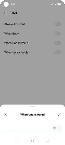 Key in +447836121121 and press the confirm icon.
