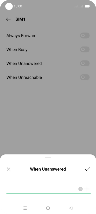 Key in +447836121121 and press the confirm icon.
