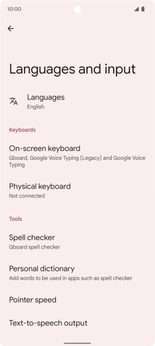 Press Languages.